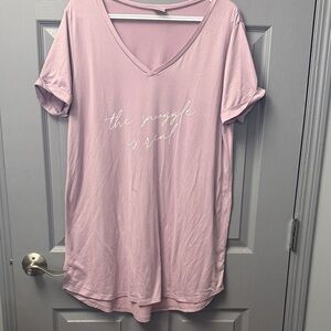 Cozy Lilac V-Neck Sleep Shirt